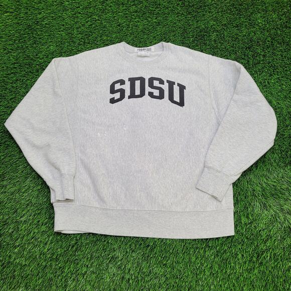 Vintage SDSU Sweatshirt Large 23x26 Champion Arch Y2K - Picture 1 of 14